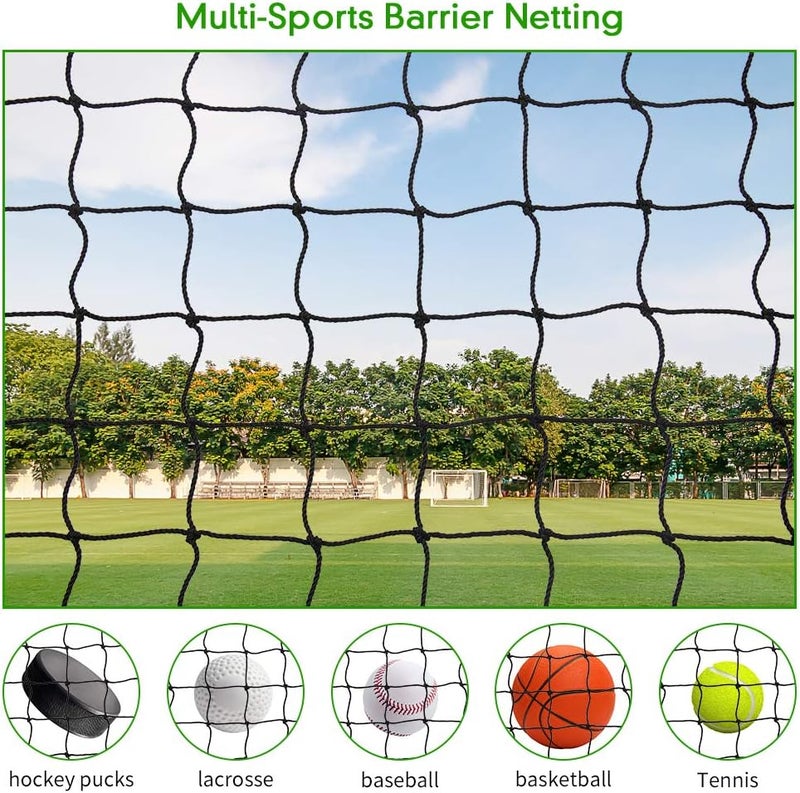 Wiseek Baseball Softball Backstop Nets, Heavy Duty Sports Netting Barrier #18 Nylon Baseball Netting 10'x20'/10'x30'(Net Only) - Image 4
